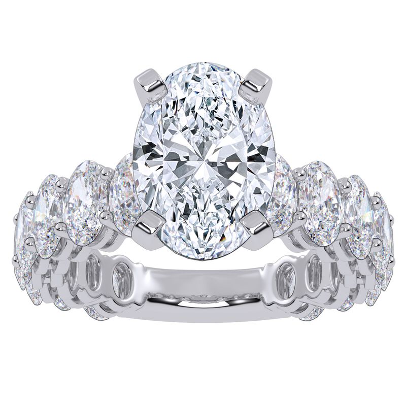 Oval Lab Grown 5ctw. Diamond With Vertical Oval Engagment Ring in 14k White Gold image number null